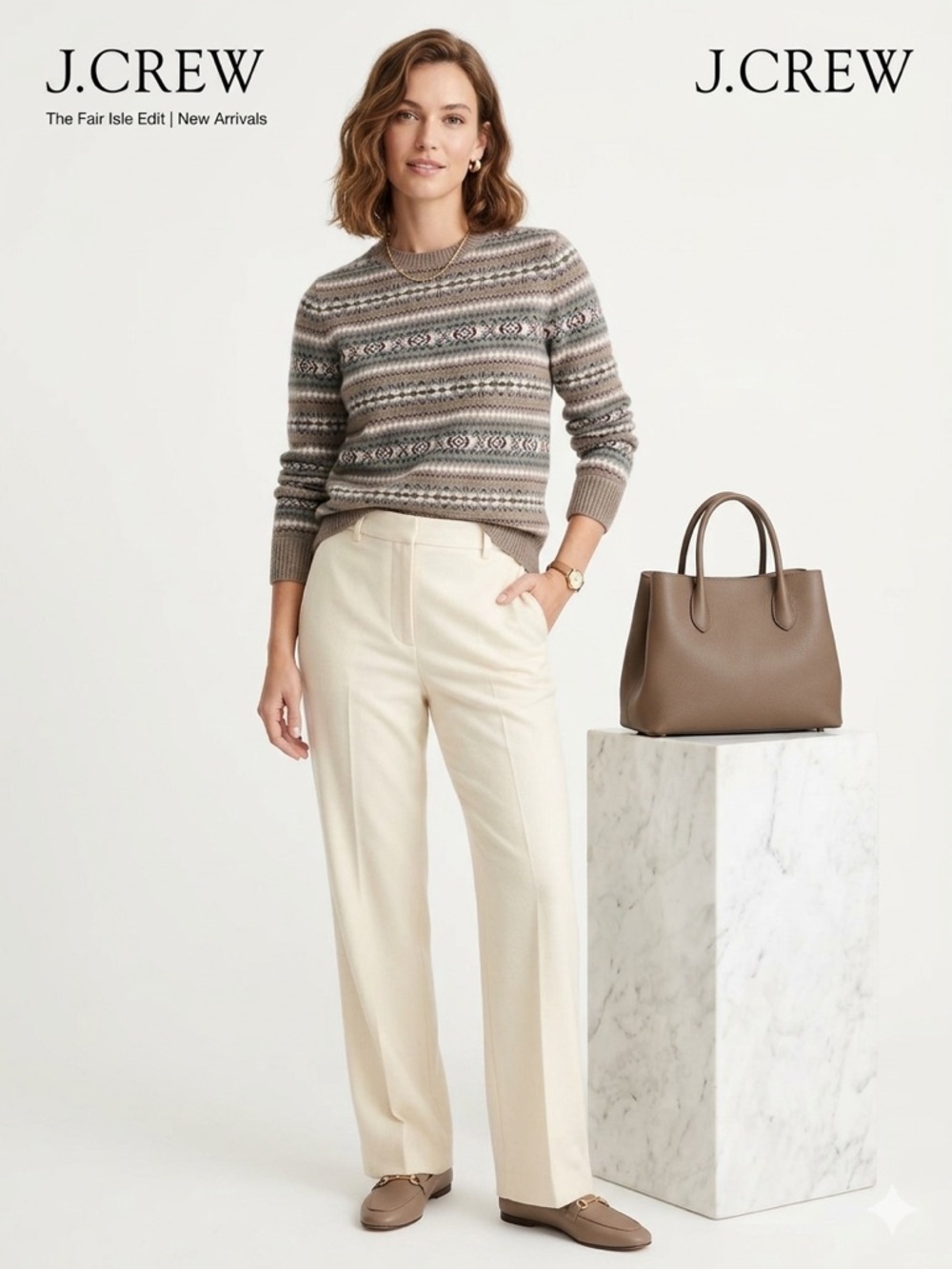 J. Crew 100% Merino Wool Knit Sweater  Cabincore Natural Fibers